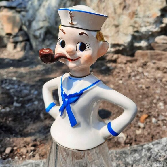 Vintage NAPCO Japan Sailor Decanter with Shot Glasses - Picture 1 of 8